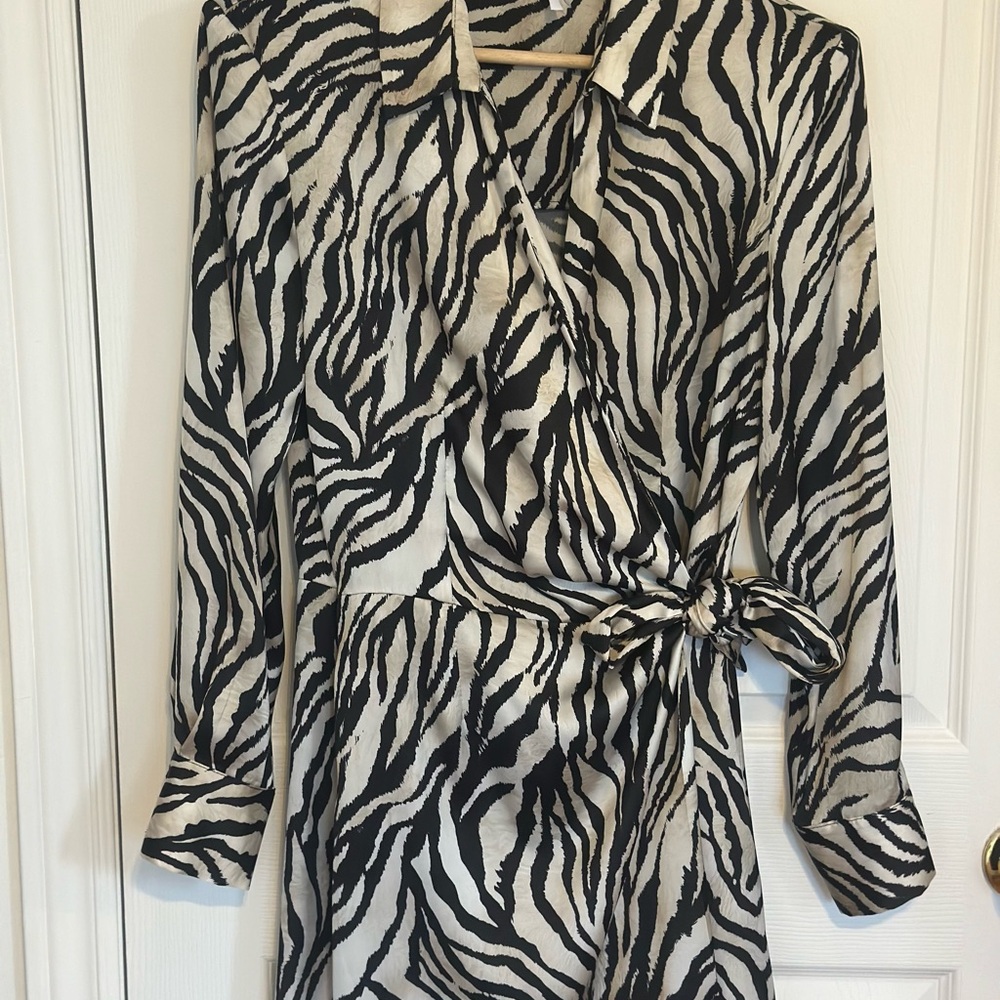 Zebra Print Wrap Dress
